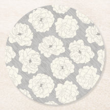 Weiße Rosen auf Light Gray - nahtloses Muster.