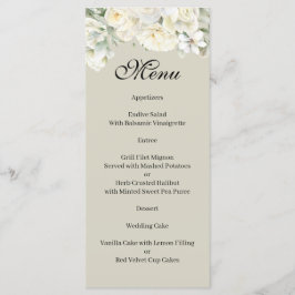Weiße Rosen Beige Menü Menükarte