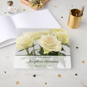 Weiße Rosen Blumen Florales Foto Trauer Gedenkfeie Gästebuch