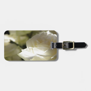 Weiße Rosen-Blumenblüten-Schicksals-Gärten Gepäckanhänger