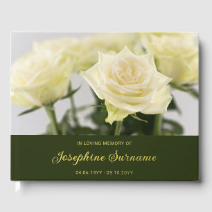 Weiße Rosen-Blumenstrauß In Liebe Erinnerung Beerd Gästebuch