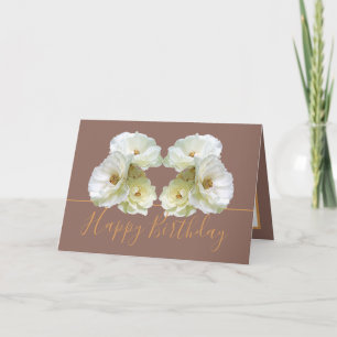 Weiße Rosen Chic Elegantes Blumenbouquet Geburtsta Karte