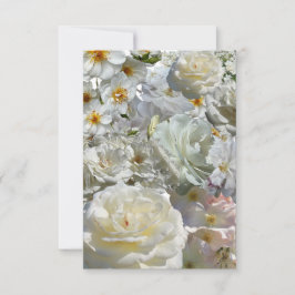 Weiße Rosen Collage Mitteilungskarte