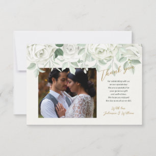 Weiße Rosen Danke Karte