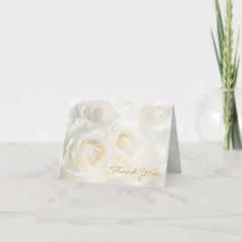 Weiße Rosen danken Ihnen Hochzeit Dankeskarte