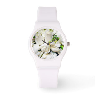 Weiße Rosen der Liebe Armbanduhr