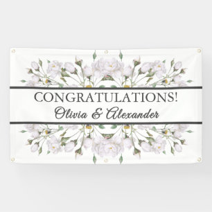 Weiße Rosen Elegantes Blumenbanner Banner