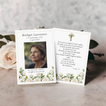 Weiße Rosen Gedenkfotos Psalm 23 Gebetskarte