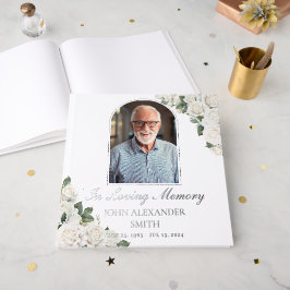 Weiße Rosen Gedenkstätte Beerdigung Foto Silver Gästebuch