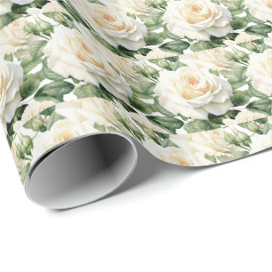 Weiße Rosen Geschenkpapier