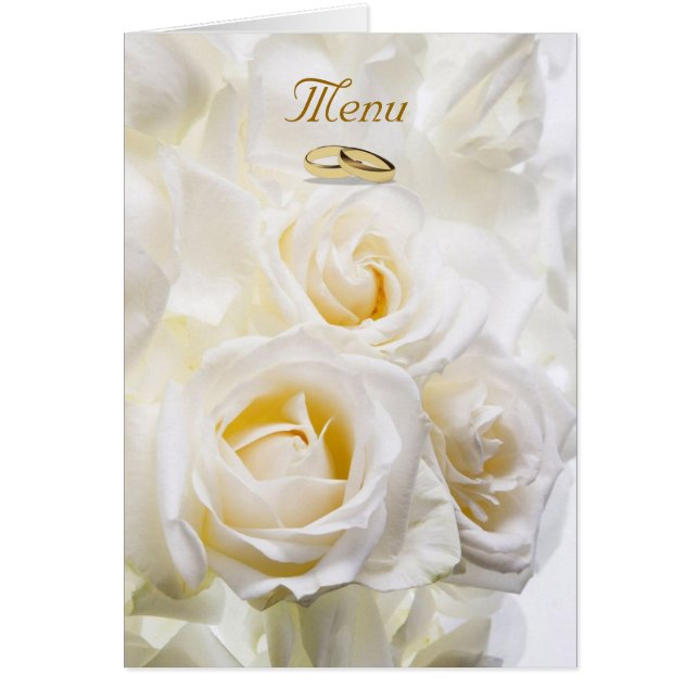 Weiße Rosen Hochzeitsmenü (Vorne)