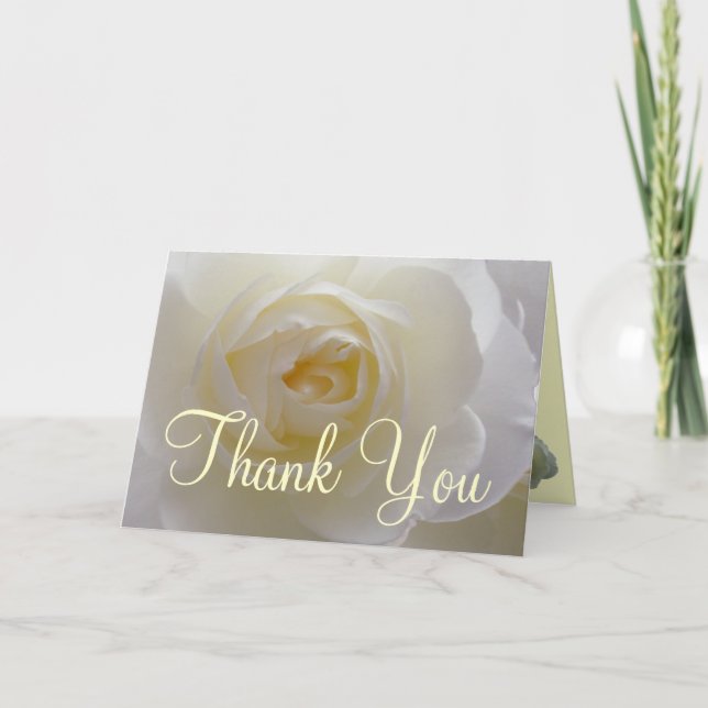 Weiße Rosen-Karte danken Ihnen personalisierte Dankeskarte (Vorderseite)