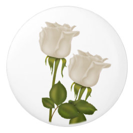 Weiße Rosen Keramikknauf