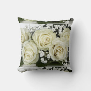 Weiße Rosen Kissen