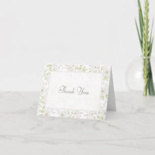 Weiße Rosen Klassische Hochzeit Dankeskarten Einladung