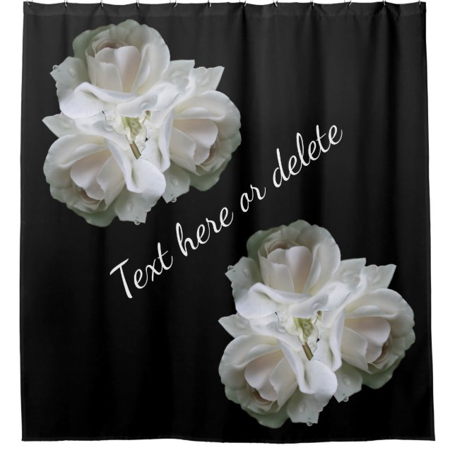 Weiße Rosen mit Raindrops Bouquet Duschvorhang (Vorderseite)