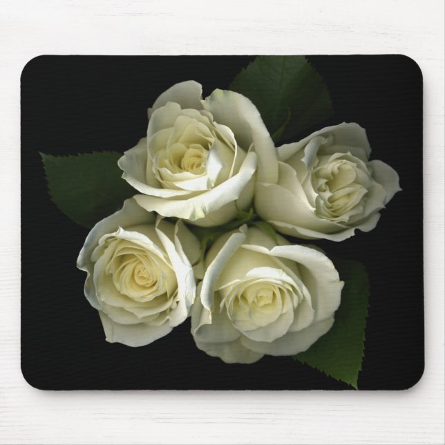 Weiße Rosen Mousepad (Vorne)