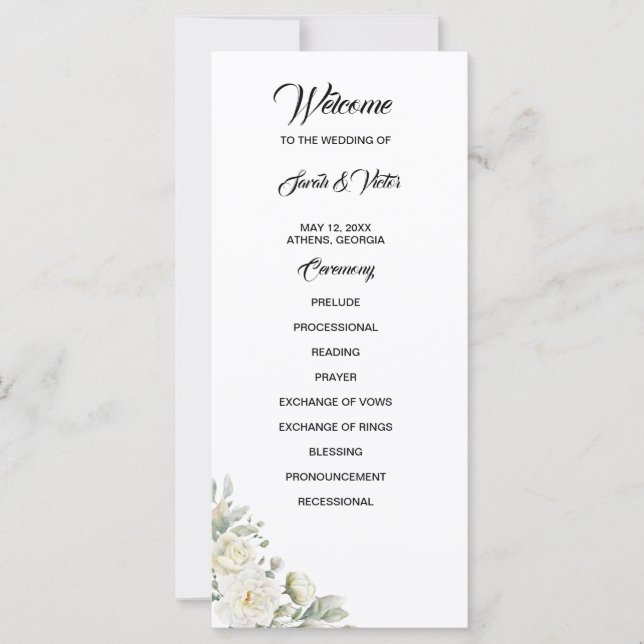 Weiße Rosen Programmkarte (Vorderseite)