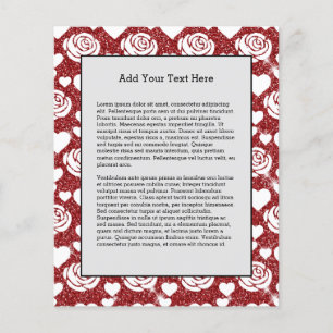 Weiße Rosen rote Glitter Blumen Liebhaber Floral Flyer