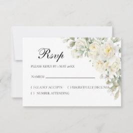Weiße Rosen RSVP-Karte RSVP Karte