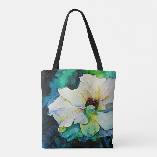 Weiße-Rosen-Tasche Tasche (Rückseite)
