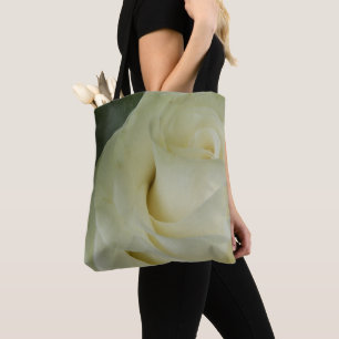 Weiße Rosen über die gesamte Drucktasche Tasche