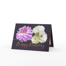 Weiße Rosen und Pink Dahlia Floral Bouquet Geburts