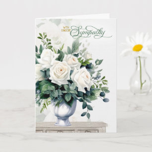 Weiße Rosen und Schmetterlinge Mitgefühl Karte
