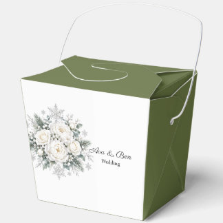 Weiße Rosen Weihnachten Winterhochzeit Geschenkschachtel