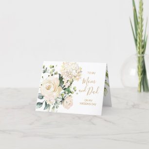 Weiße Rosen zu meiner Mutter und meinem Vater am H Dankeskarte