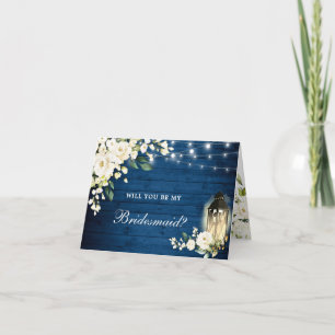 Weiße Rosenblume, du bist meine Bridesmaid Einladung