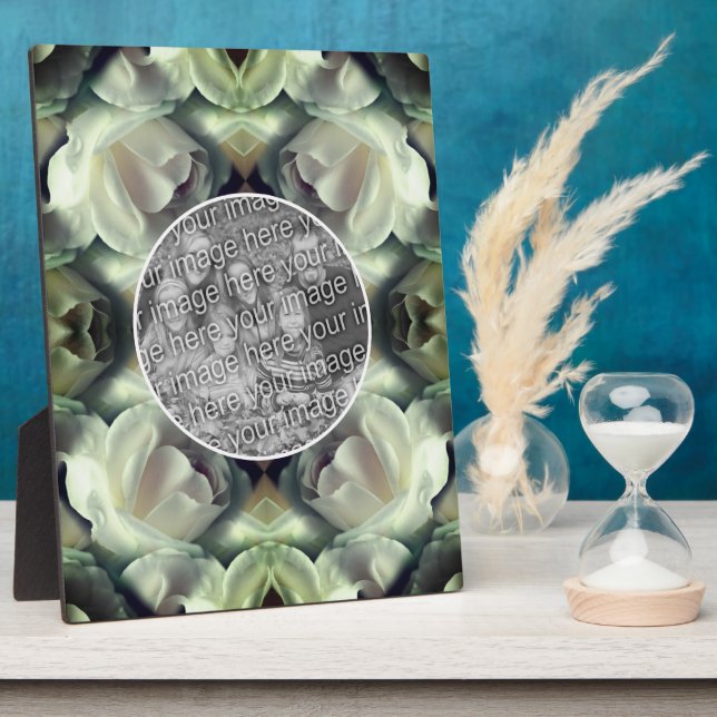 Weiße Rosenblume Fügen Sie Ihr Foto hinzu Fotoplatte (Seite)