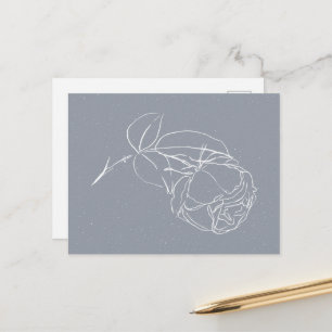 Weiße Rosenblumen-Doodle Postkarte