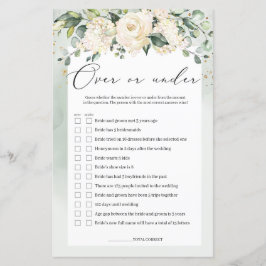 Weiße Rosengrün über oder unter Bridal-Spiel