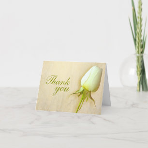 Weiße Rosenknospe Hochzeit Danke Karte Landschaft
