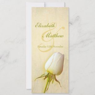 Weiße Rosenknospen-Hochzeitsempfang-Menü Einladung