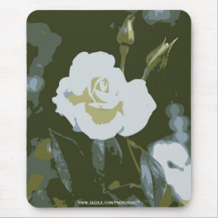 Weiße Rosenmauspad Mousepad
