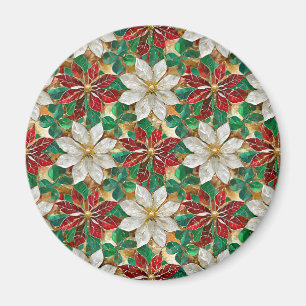 Weiße Rote Grüne Goldene Weihnachtsstern Magnet
