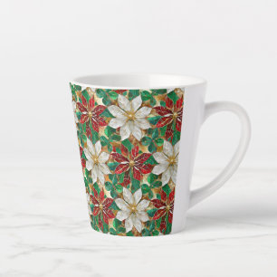Weiße Rote Grüne Goldene Weihnachtsstern Milchtasse