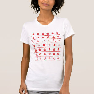 Weiße rote hässliche Weihnachtspullover-Icons Must T-Shirt