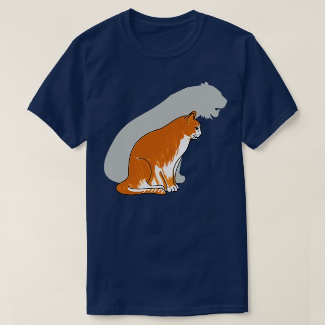 Weiße Rote Katze mit Tiger Shadow T-Shirt (Design vorne)