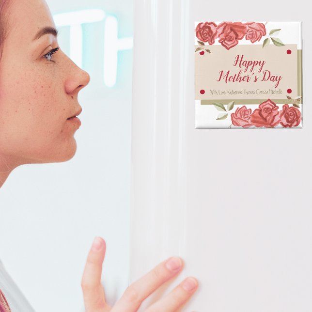 Weiße Rote Rosen Einzigartiger Tag der glücklichen Magnet (Von Creator hochgeladen)