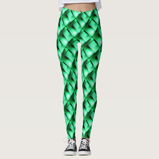 Weiße, runde Rechtecke oder Streifen, die dünn Leggings (Vorderseite)