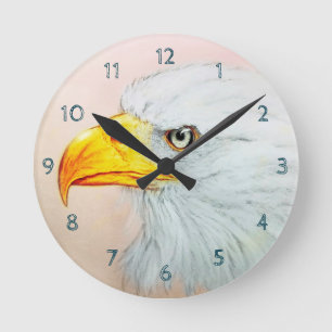 Weiße runde Uhr Eagles, Vogel-realistische Skizze