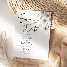 Weiße rustikale Blume Elegante Hochzeit Save The Date