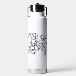 Weiße rustikale Flora Flasche Wasser