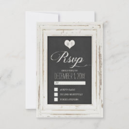 Weiße Rustikale Rahmenhalterung RSVP-Karte 2 RSVP Karte