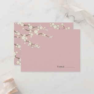 Weiße Sakura-Blüten Kirschblüten Schicke Hochzeit Platzkarte