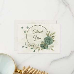 Weiße Salbei-Blume-Hochzeit Dankeskarte