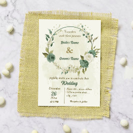 Weiße Salbei-Blume-Hochzeit Einladung